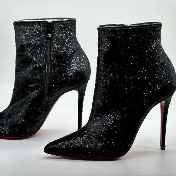 Christian Louboutin SO KATE BOOTY 100 Velours Papillon Ankle Boots Heels - Picture 10 of 16